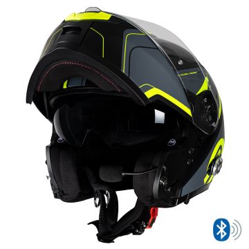 Casco modulare Befast GLOBAL CONNECT II con interfono integrato Grigio Giallo