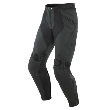 Pantaloni moto in pelle Dainese PONY 3 Short/Tall Nero Matt