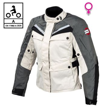 Giacca moto donna touring Befast ROCKET Lady CE Certificata 3 strati Nero Grigio
