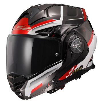 Casco Modulare Convertibile LS2 FF901 Advant X Spectrum Nero Bianco Rosso