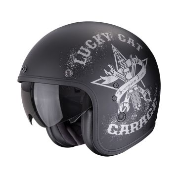 Casco Jet Scorpion Belfast Evo Hangar Nero Opaco Argento