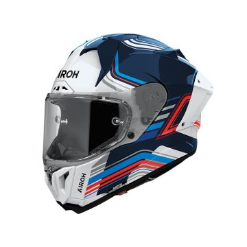 Casco Integrale Airoh GP 800 Hurricane Bianco Blu In Fibra