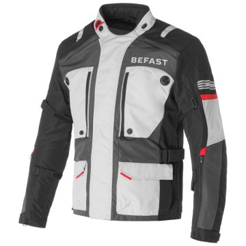 Giacca moto Befast Victory II Ce tre strati Grigio chiaro Grigio scuro Nero