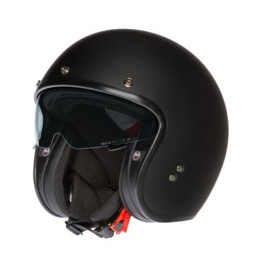 Casco Jet 3 Bottoni Carburo Choppy con Visierino Interno Nero
