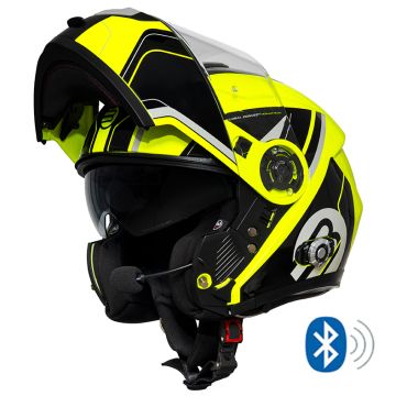 Casco modulare Befast GLOBAL CONNECT II con interfono integrato Giallo Nero