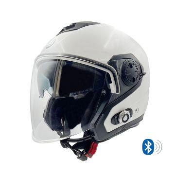 Casco jet Befast VOLT CONNECT con interfono integrato Bianco Lucido