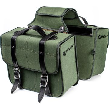 Coppia borse laterali Carburo Racer Canvas Verde Militare 34 litri