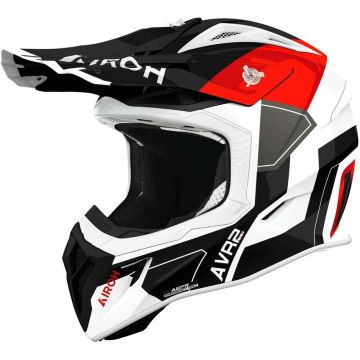 Casco Cross Airoh Aviator Ace 2 Shield Rosso Lucido In Fibra