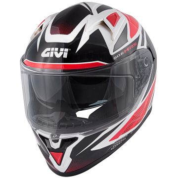 Casco integrale Givi 50.6 STOCCARDA FOLLOW Bianco rosso nero lucido