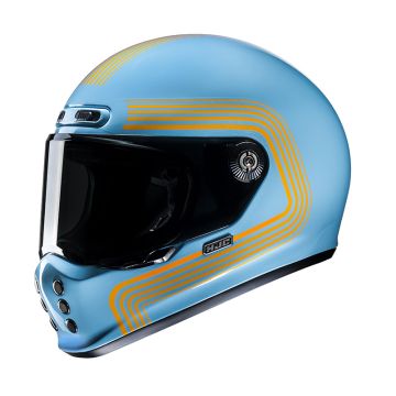 Casco integrale Hjc V10 FONI Blu Arancio Lucido