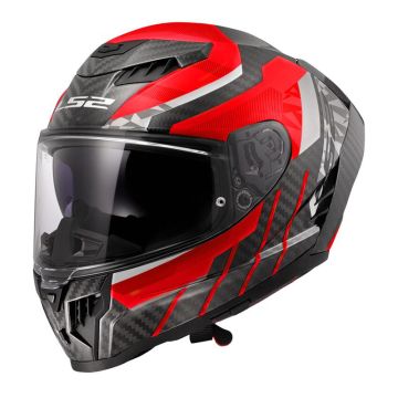 casco integrale LS2 Dragon Trax in carbonio rosso