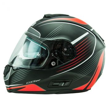Casco integrale NOS NS-6 TYPHOON Rosso opaco
