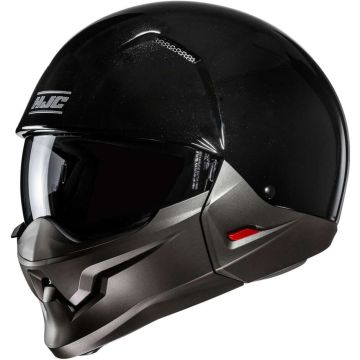 Casco Jet HJC I20N Nero Metal Con Mentoniera Staccabile
