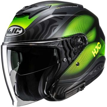 Casco Jet HJC I31 Depe MC3HSF Nero Verde Opaco