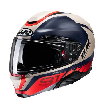 Casco modulare Hjc RPHA91 RAFINO Rosso Blu Beige
