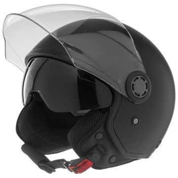 Casco jet Carburo FIGHTER CE visiera lunga Nero Opaco