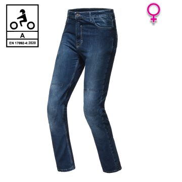 Jeans moto donna Carburo TORIN Lady CE Certificati con fibra aramidica Blu chiaro