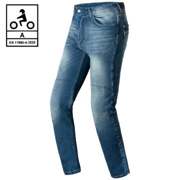 Jeans moto Carburo TORIN CE Certificati con fibra aramidica Blue Super Stone