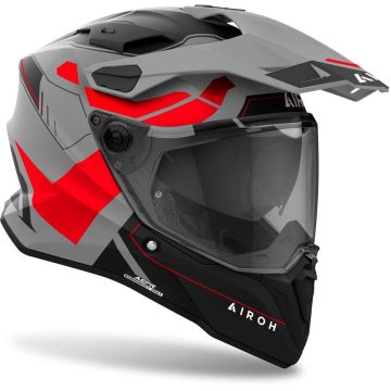Casco integrale touring Airoh COMMANDER 2 REVEAL in fibra Rosso Fluo opaco