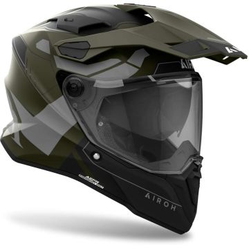Casco integrale touring Airoh COMMANDER 2 REVEAL in fibra Verde militare