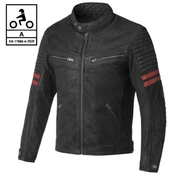 Giacca moto pelle Carburo PATRIOT WAXED CE Certificata Nero