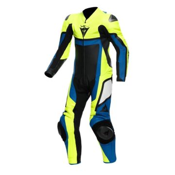 Tuta minimoto bambino pelle intera estiva Dainese Gen-Z Junior traforata Giallo Fluo Azzurro Nero