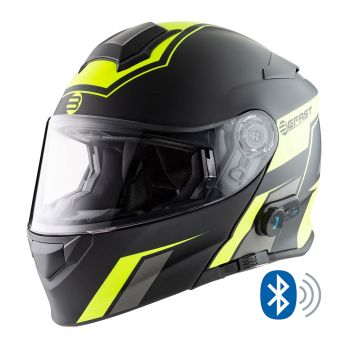 Casco modulare Befast Connect con interfono integrato Giallo Nero