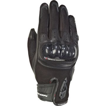 Guanti moto donna pelle e tessuto estivi Ixon RS RISE AIR Nero