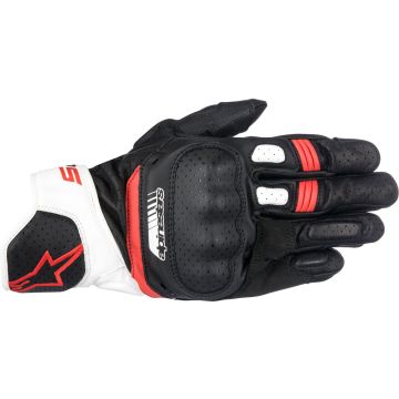 Guanti moto pelle estivi Alpinestars SP-5 nero bianco rosso