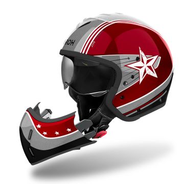 Casco modulare Airoh J 110 COMMAND in fibra BURGUNDY lucido