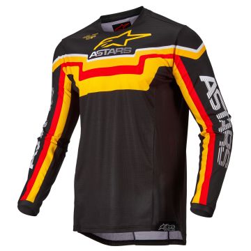 Maglia cross Alpinestars TECHSTAR QUADRO Nero Giallo Mandarino