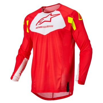 Maglia cross bambino Alpinestars Youth Racer Factory Rosso Fluo Bianco Giallo Fluo