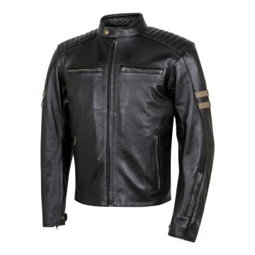 Giacca moto pelle Moore Legend Nero