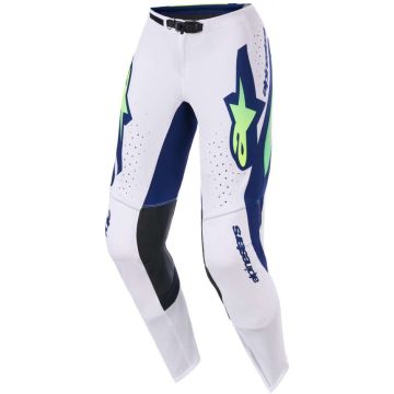 Pantaloni Cross Alpinestars Supertech Vista Grigio Chiaro Giallo Fluo Blu