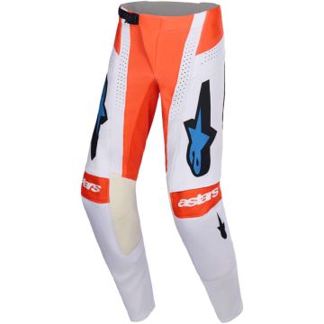 Pantaloni Cross Alpinestars Techstar Knif Grigio Chiaro Arancio Fluo Nero