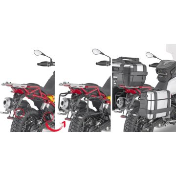 Givi PLOR8203MK portavaligie laterale PL ONE-FIT Monokey per Moto Guzzi