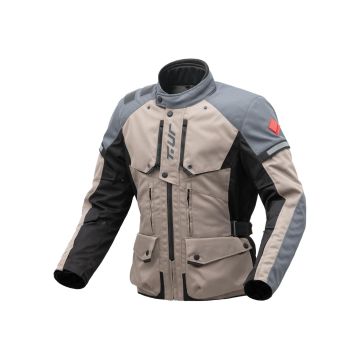 Giacca moto T-UR WAYPOINT HYDROSCUD® 3 strati Sabbia Grigio
