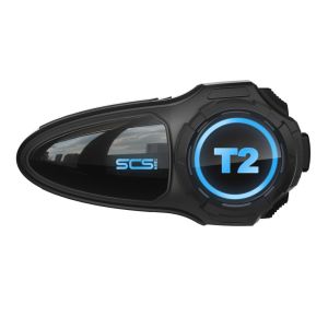 Interfono Bluetooth universale SCS T2-PLUS singolo - conversazione moto moto fino a 1000 mt - fino a 10 riders